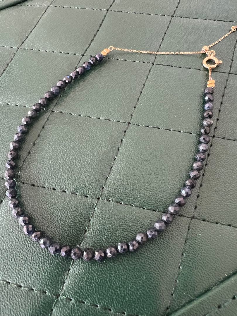 【新品】ブラックサファイアK18スライドアジャスター付きブレスレット⭐︎