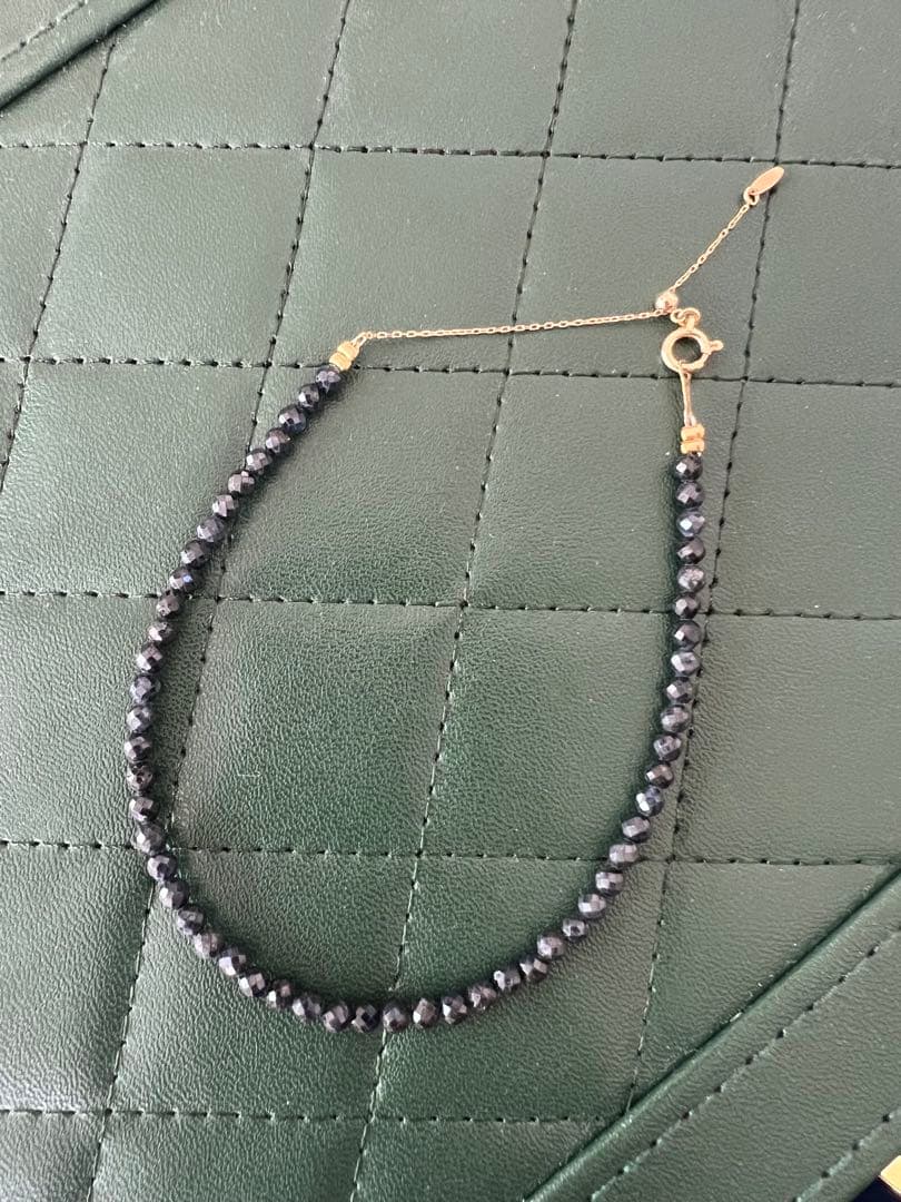 【新品】ブラックサファイアK18スライドアジャスター付きブレスレット⭐︎