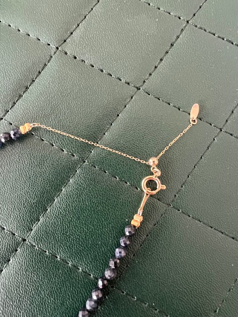 【新品】ブラックサファイアK18スライドアジャスター付きブレスレット⭐︎