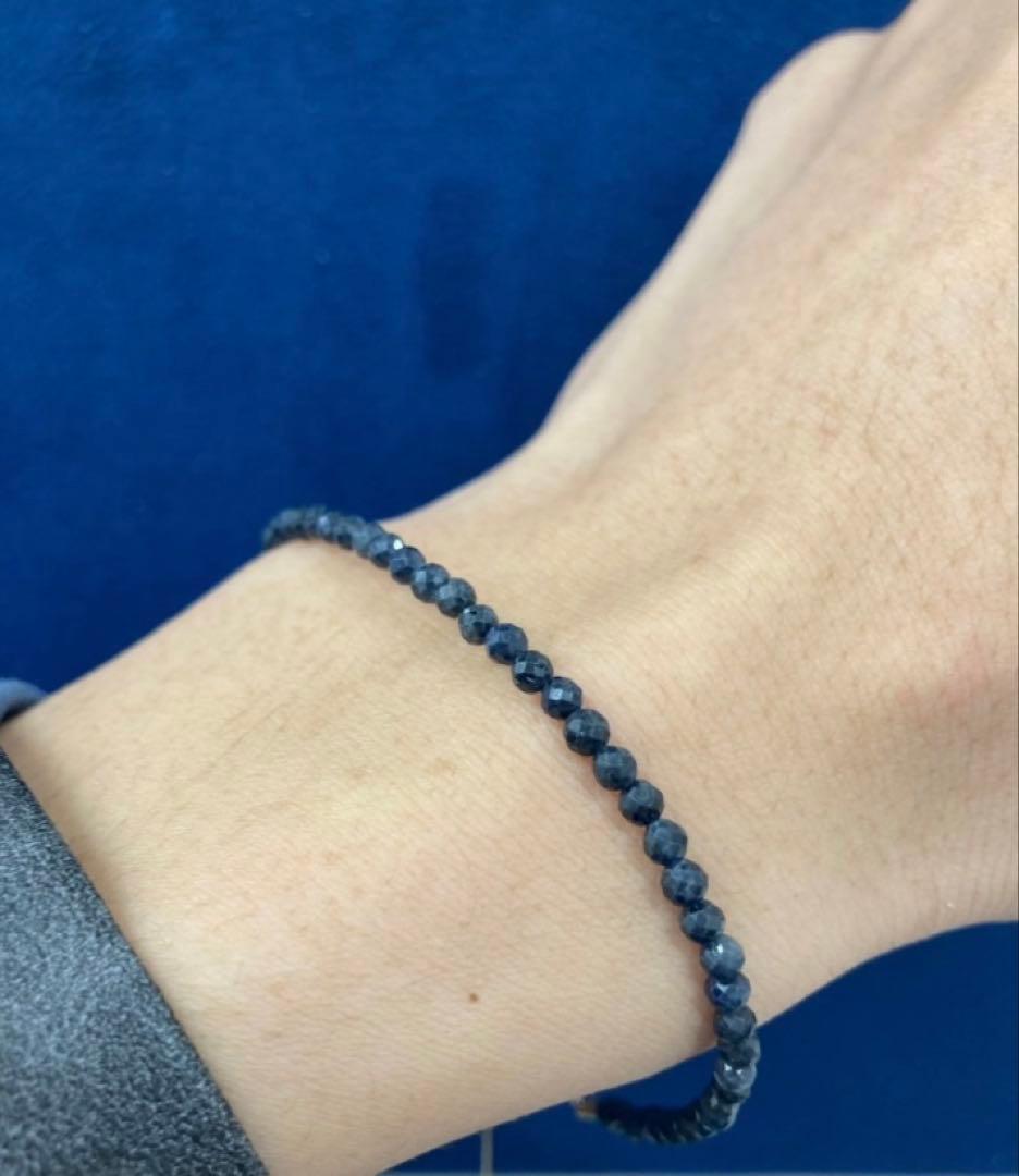 【新品】ブラックサファイアK18スライドアジャスター付きブレスレット⭐︎