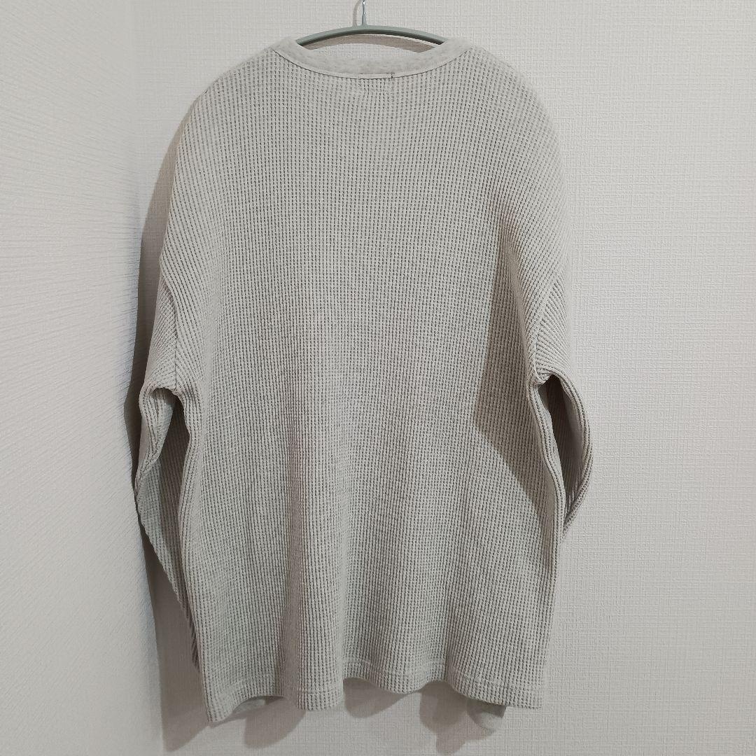 Schott サーマル ワッフル 長袖Tシャツ クルーネック カットソー 染め