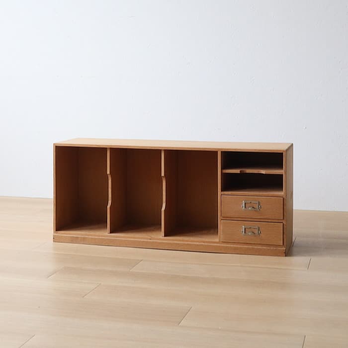 アンティーク 本棚 書棚 無塗装 ナラ材 古家具 昭和レトロ