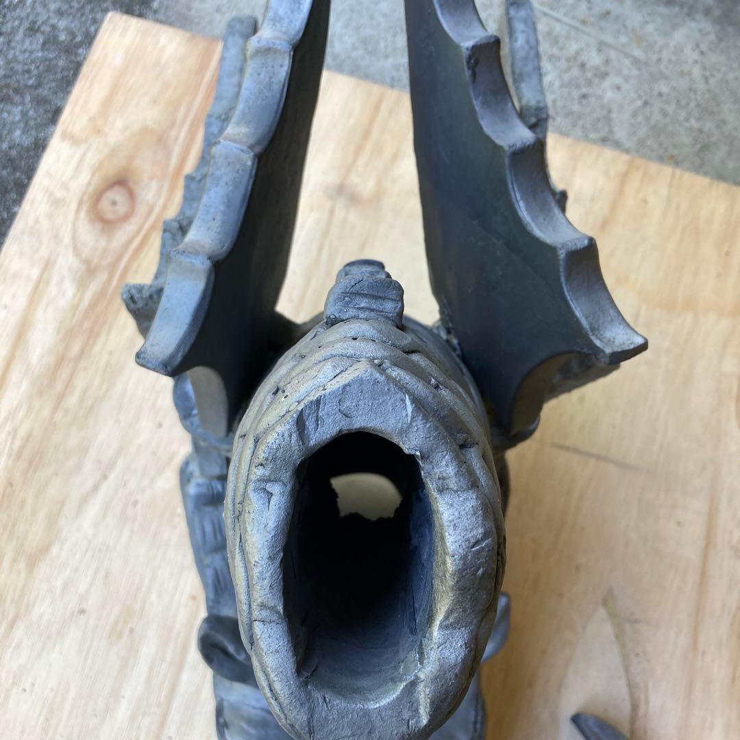 訳あり　希少‼️特大　シャチホコ　古瓦　置物　オブジェ　重さ約23kg引き取り限定