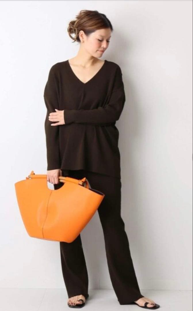 Deuxieme Classe Diner BリブVネック&パンツ セットアップ