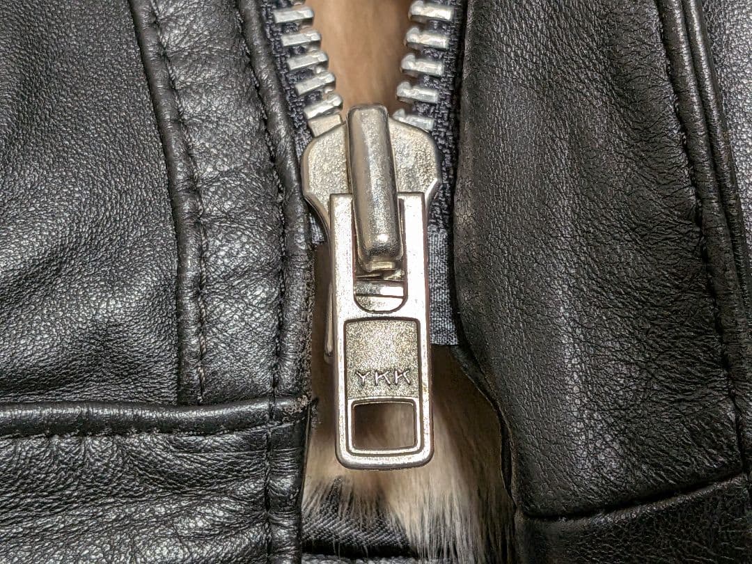 ヴィンテージ レザージャケット G-1・A−2系 黒 襟ボア ブルゾン 羊革 L