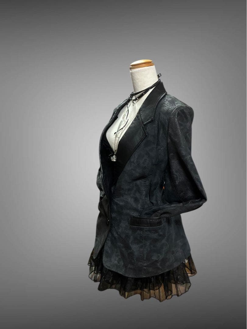 y2k00s当時物✴︎牛革ジャケット平成ギャルNANAパンクロックゴシック黒本革