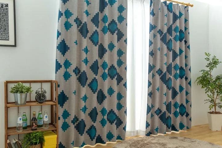 【新品】カーテン ドレープ おしゃれ インディゴ 上品 1級遮光 日本製