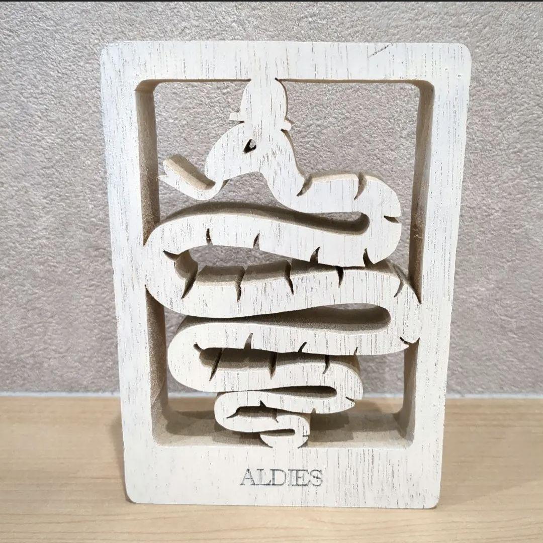 【完全 非売品　限定品】ALDIES ロゴ 　ブランドモチーフ　木彫り 置物