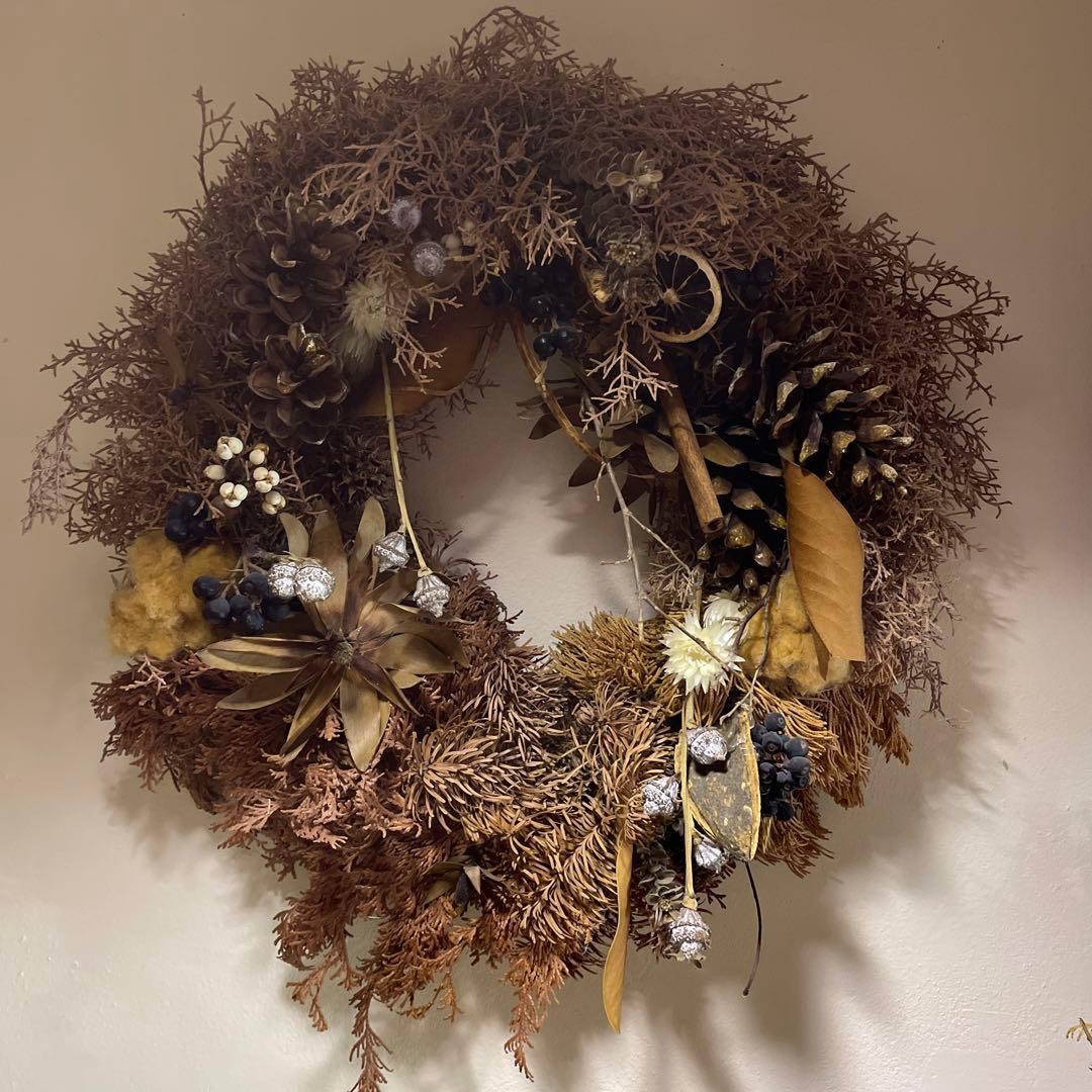 ドライフラワークリスマスリース 直径40cm