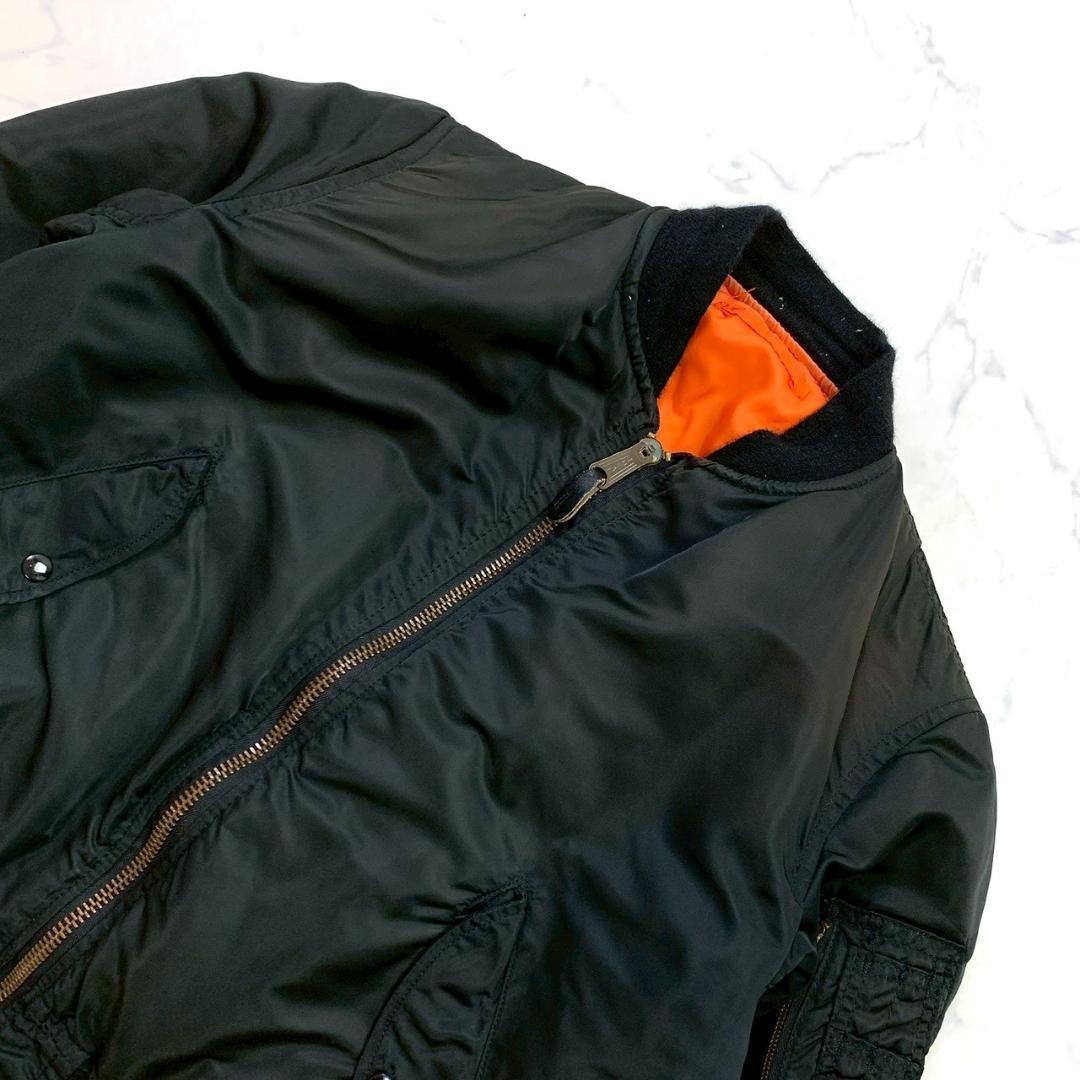 希少カラー★80s USA製 ALPHA MA-1 ブラック M　D601