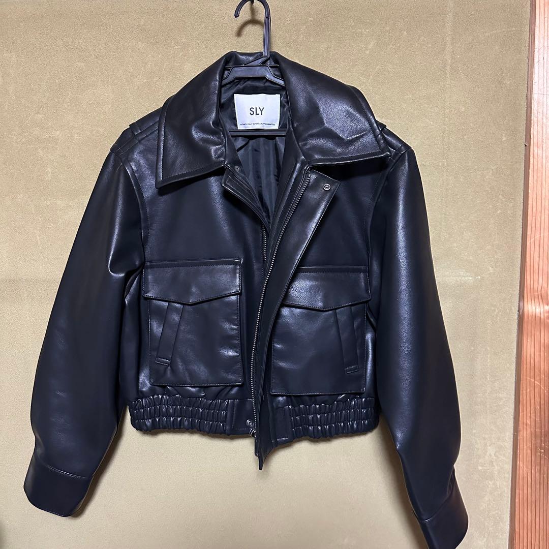 美品　SLY LEATHER FLIGHT ジャケット　 BLK