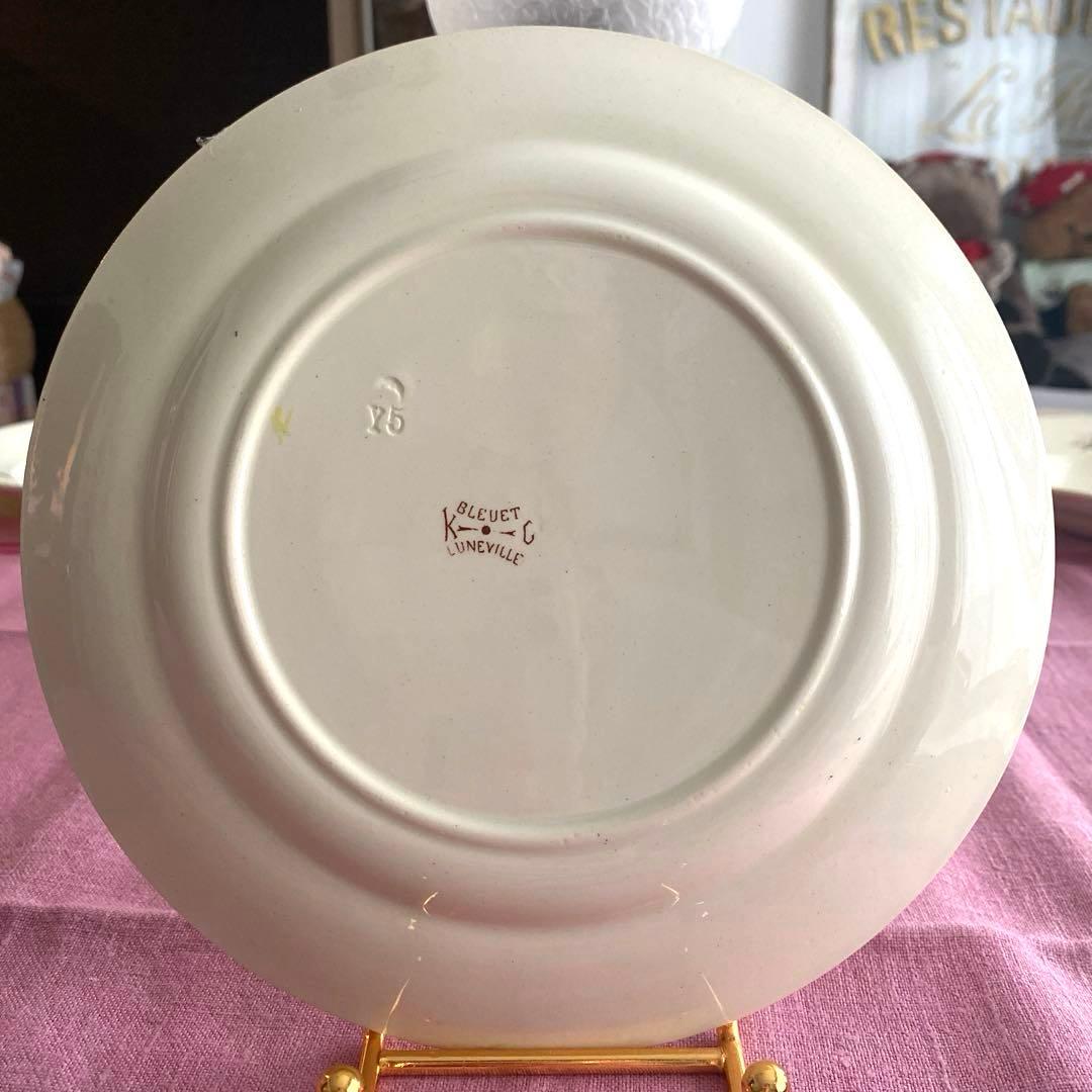 フランスアンティーク　LunevilleリュネヴィルBLEUET　矢車菊皿【C】