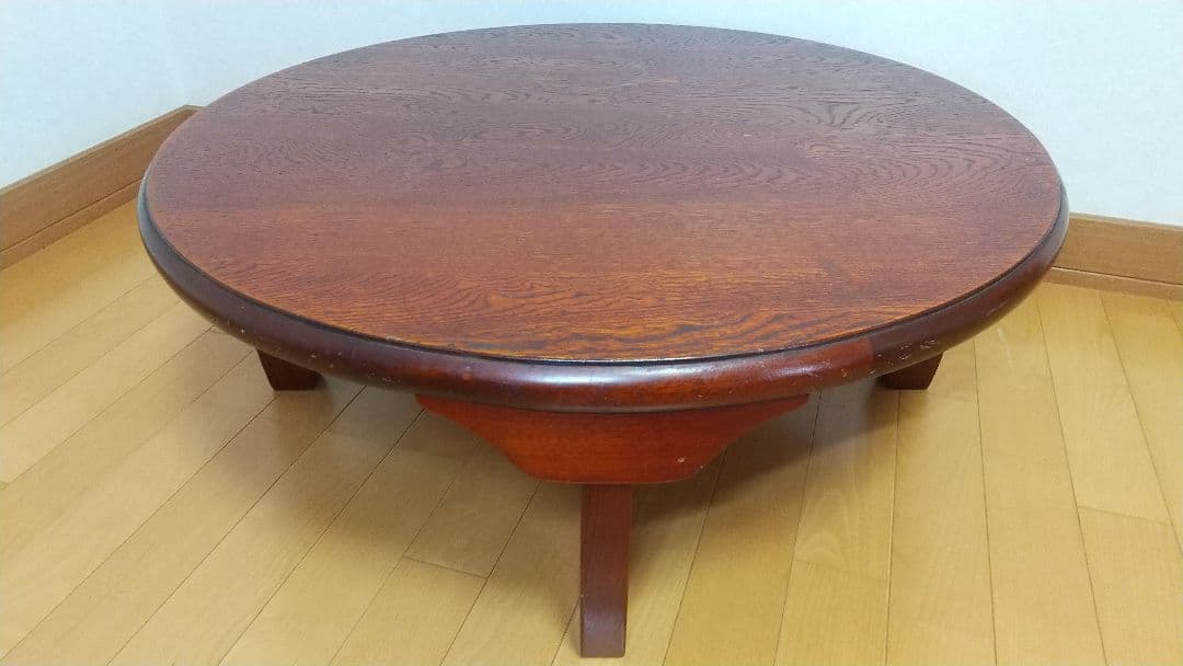 大型 天然木 丸型 和風 木目調 ちゃぶ台 折りたたみ 円卓 丸テーブル