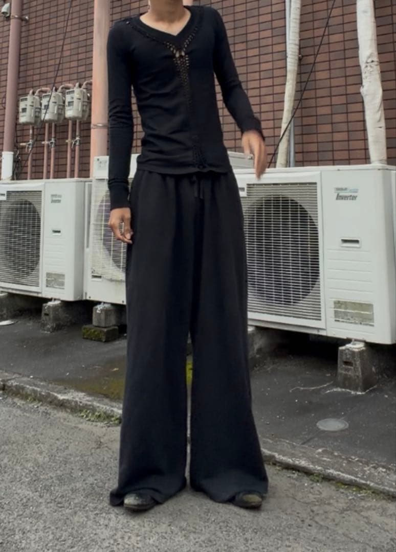 NUMBER(N)INE 黒 編み込み カットソー　ロンT 希少 サイズ0 美品