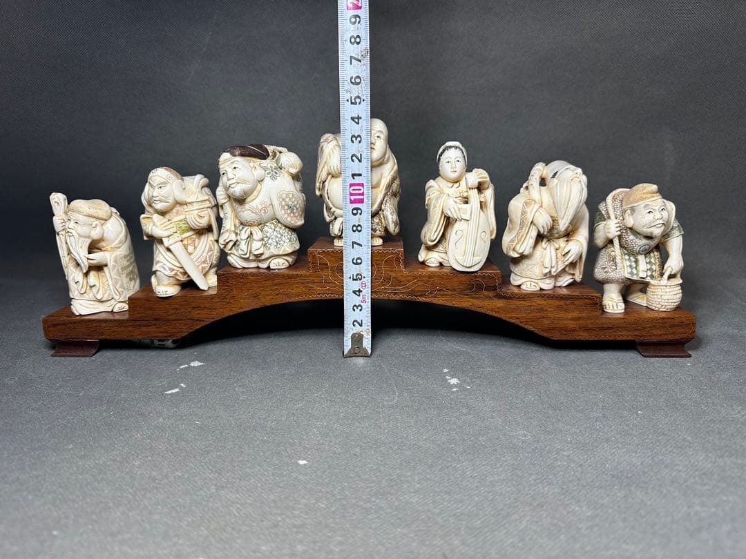 極上　七福神　置物　根付　天然素材　アンティーク　和彫　骨董　飾り物　古美術品