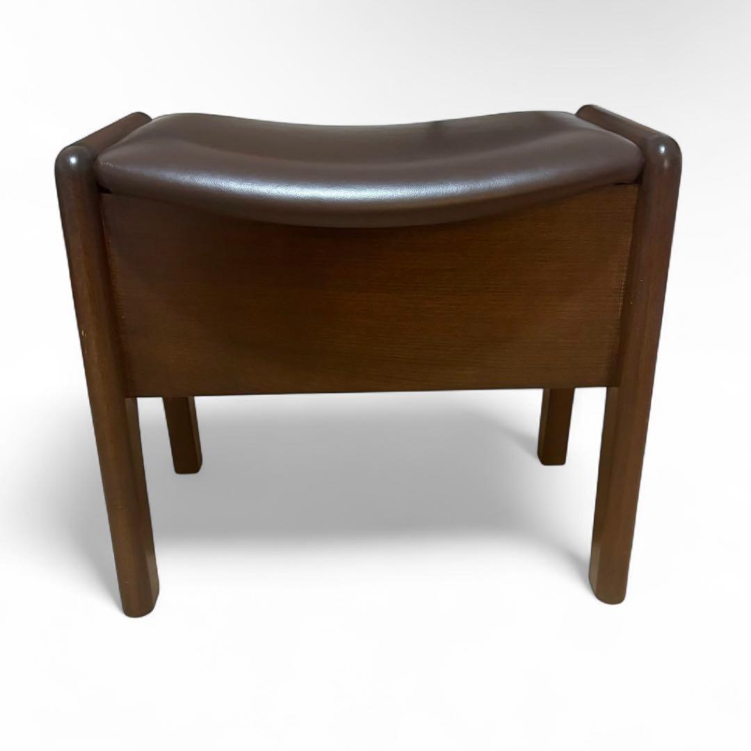 【美品】イスヤ工芸 引き出し付き玄関椅子 ブナ材 牛革張り 日本製