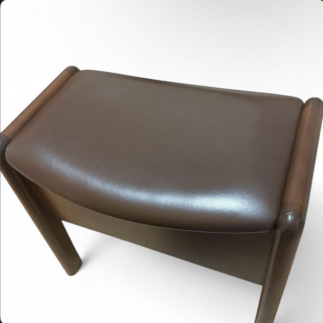 【美品】イスヤ工芸 引き出し付き玄関椅子 ブナ材 牛革張り 日本製