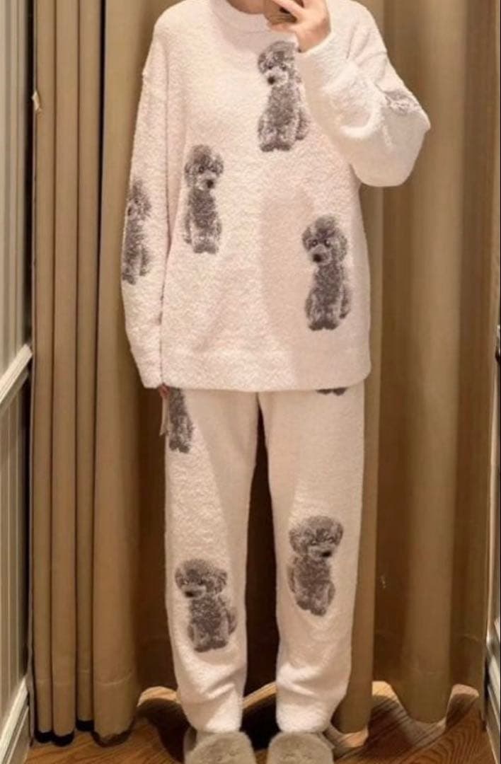 新品ジェラートピケプードルピンク上下ルームウェア