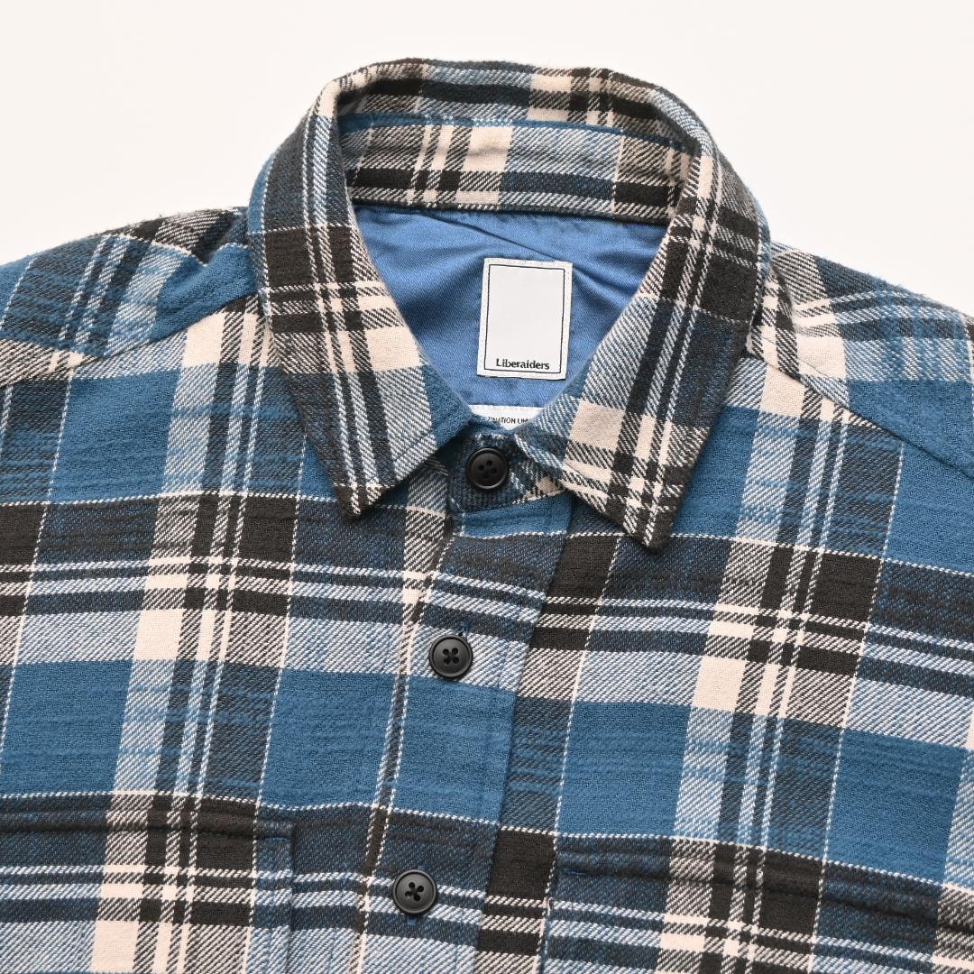あ*様 Liberaiders レべレイダース 長袖 チェック シャツ M ブル