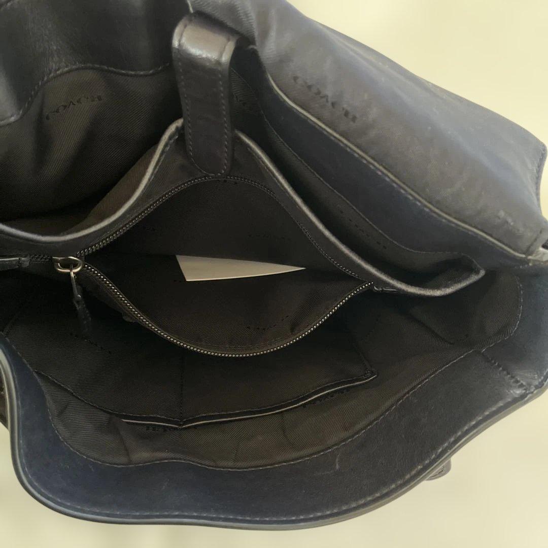 coachコーチ メッセンジャーバッグ ロゴ型押し 斜め掛け レザー