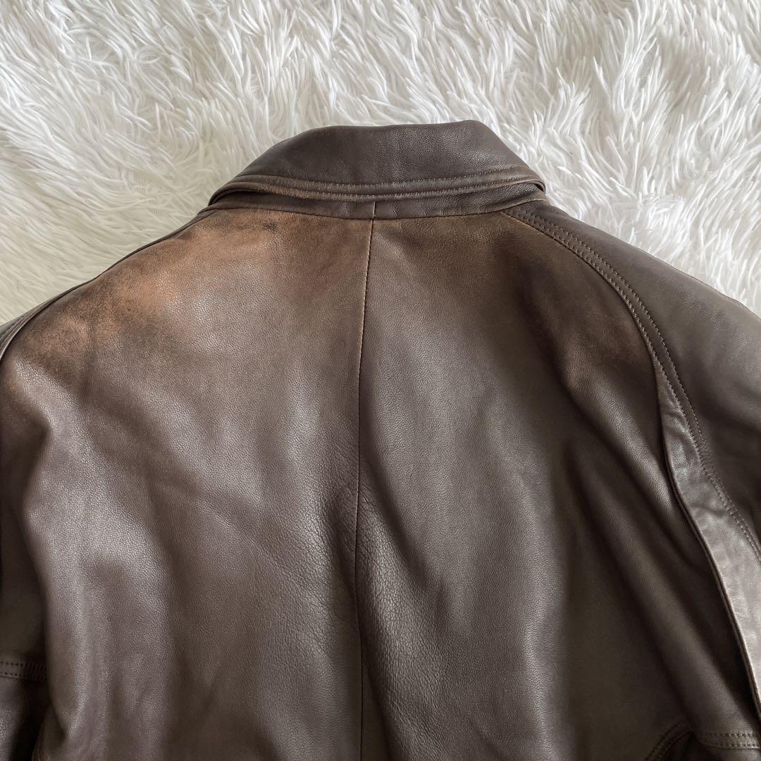 【トルコ製】A-2 type 本革 レザージャケット ミリタリー ブラウン 短丈
