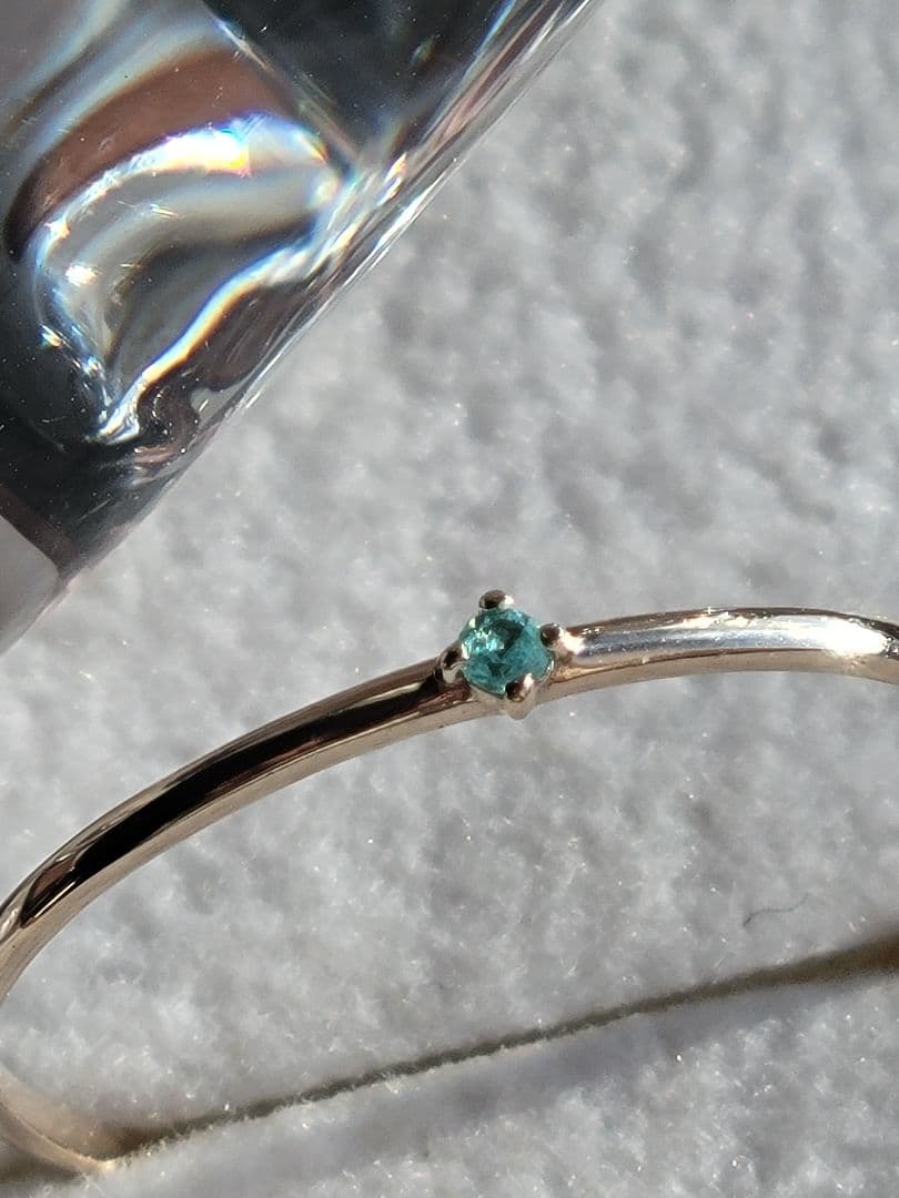 美品★K10 YG リング 指輪 パライバトルマリン 11.5号