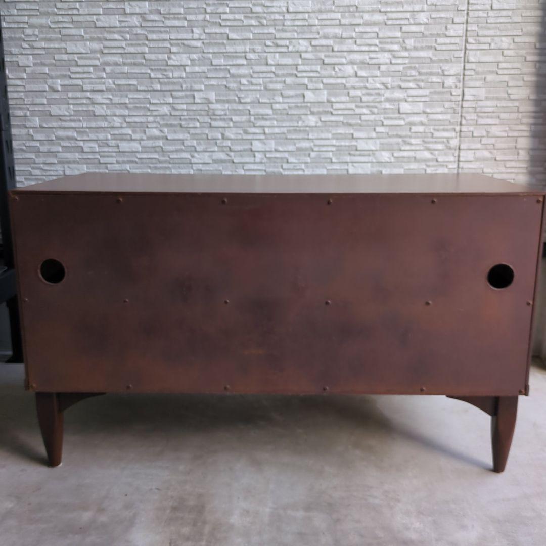 USヴィンテージ♦木製 テレビボード 米軍 ブラウン 60×102×48