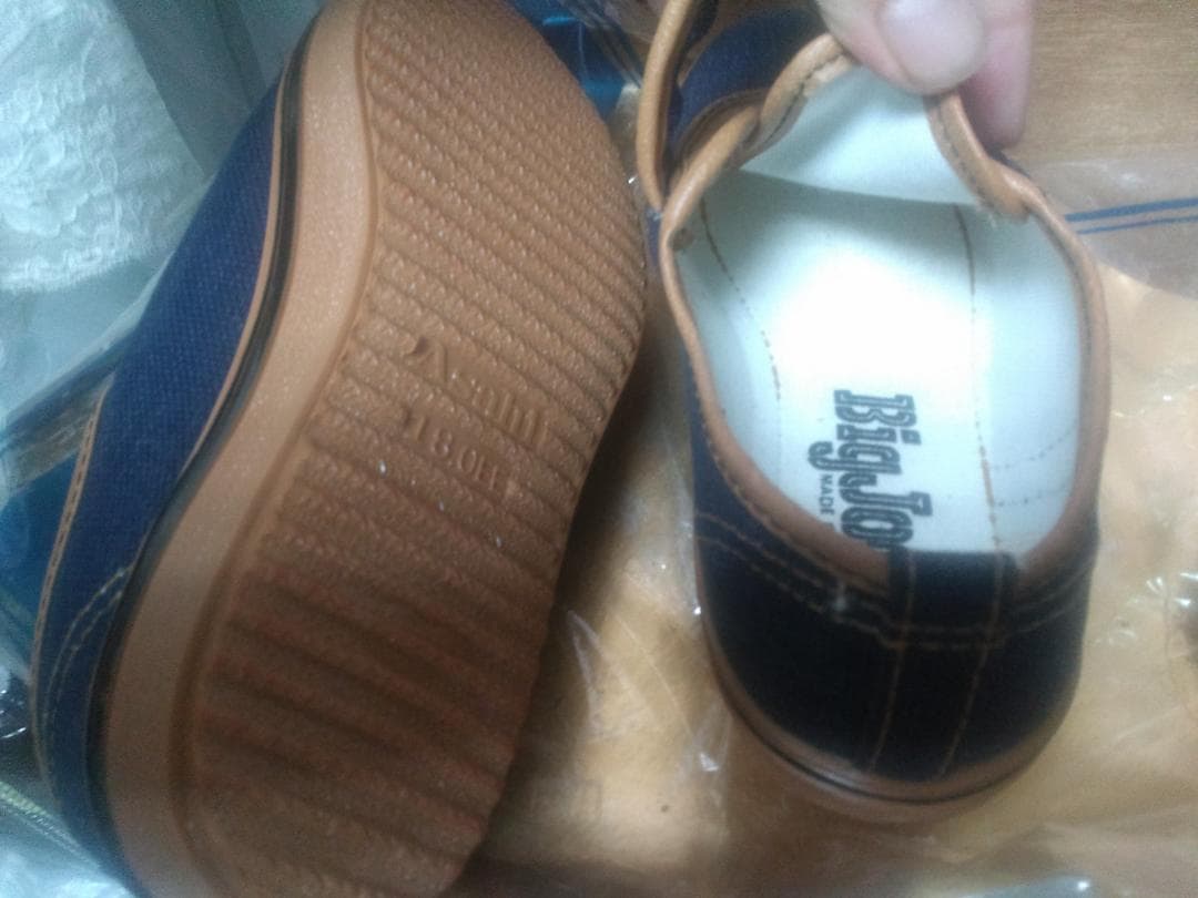 アサヒ　靴　ズック　マジック　18cm　濃紺＆茶　男の子用　昭和レトロ　未使用