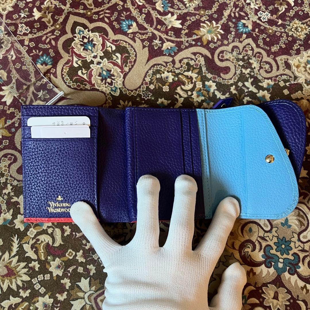 《美品》 Vivienne ダブルフラップ 二つ折り財布 マルチカラー