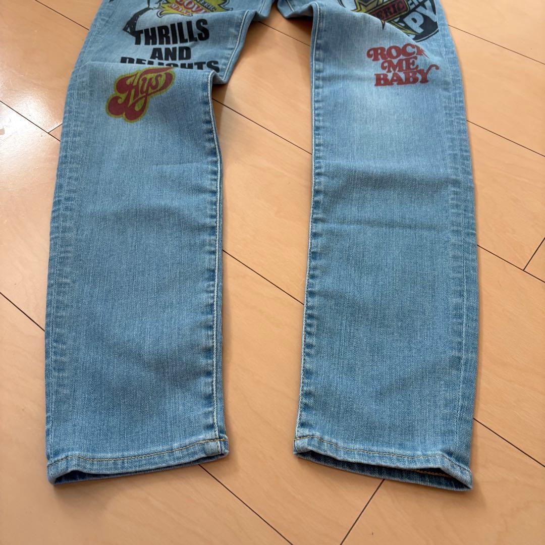 ヒステリックグラマー　Sサイズ　スキニーデニムパンツ　ジーパン　プリント　スパイ