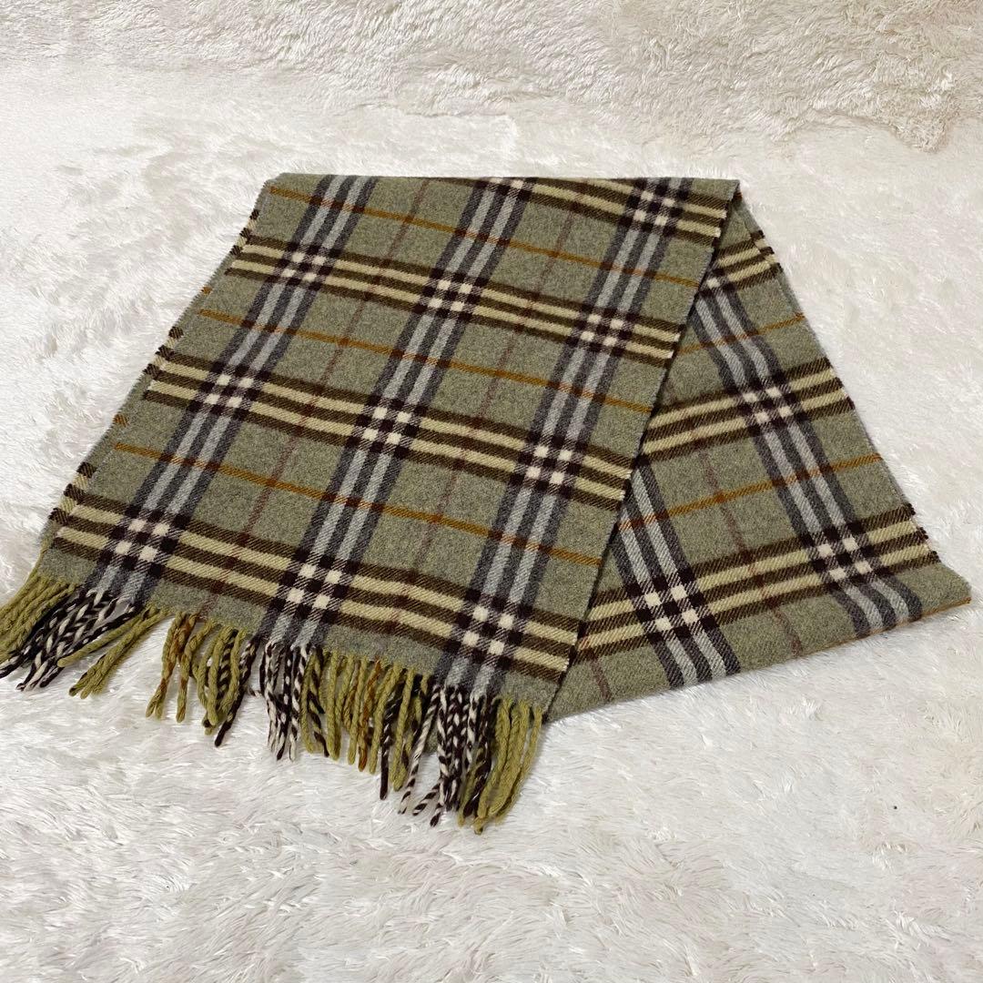 Burberry’s バーバリー マフラー ノバチェック カシミヤ イエロー