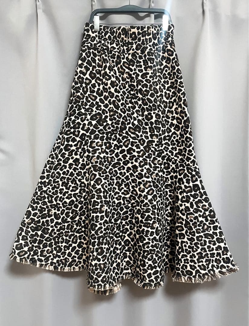 HARE レオパード柄ジャガード刺繍変形フレアロングスカート ヒョウ柄 y2k