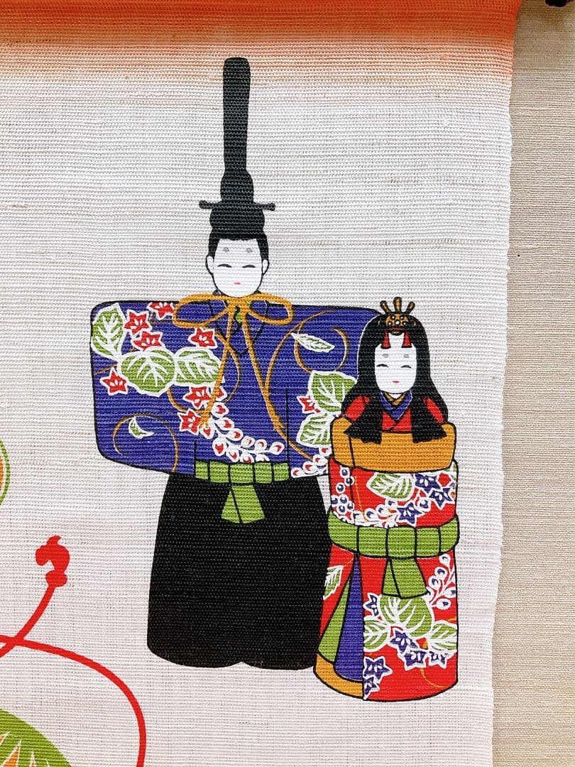お雛様タペストリー【鞠と春光立ち雛】ひな祭り 雛飾り 親王雛 初節句 新品