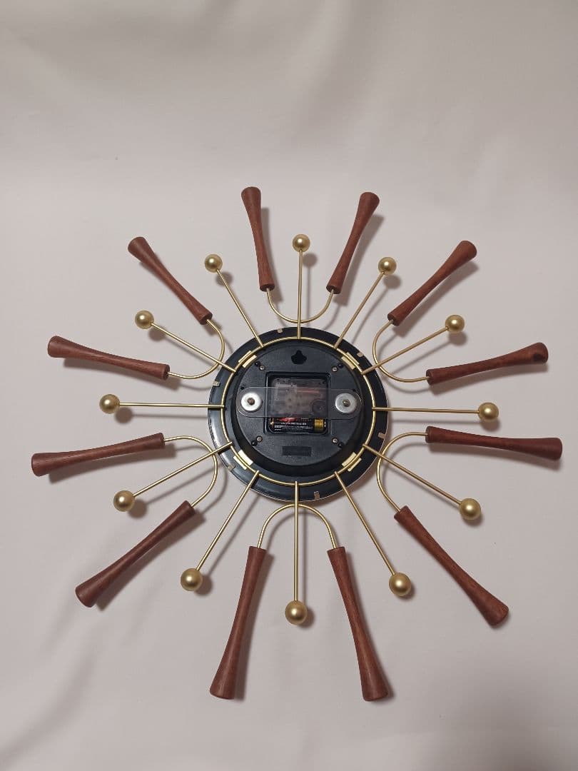 ミッドセンチュリー　サンバースト　掛時計