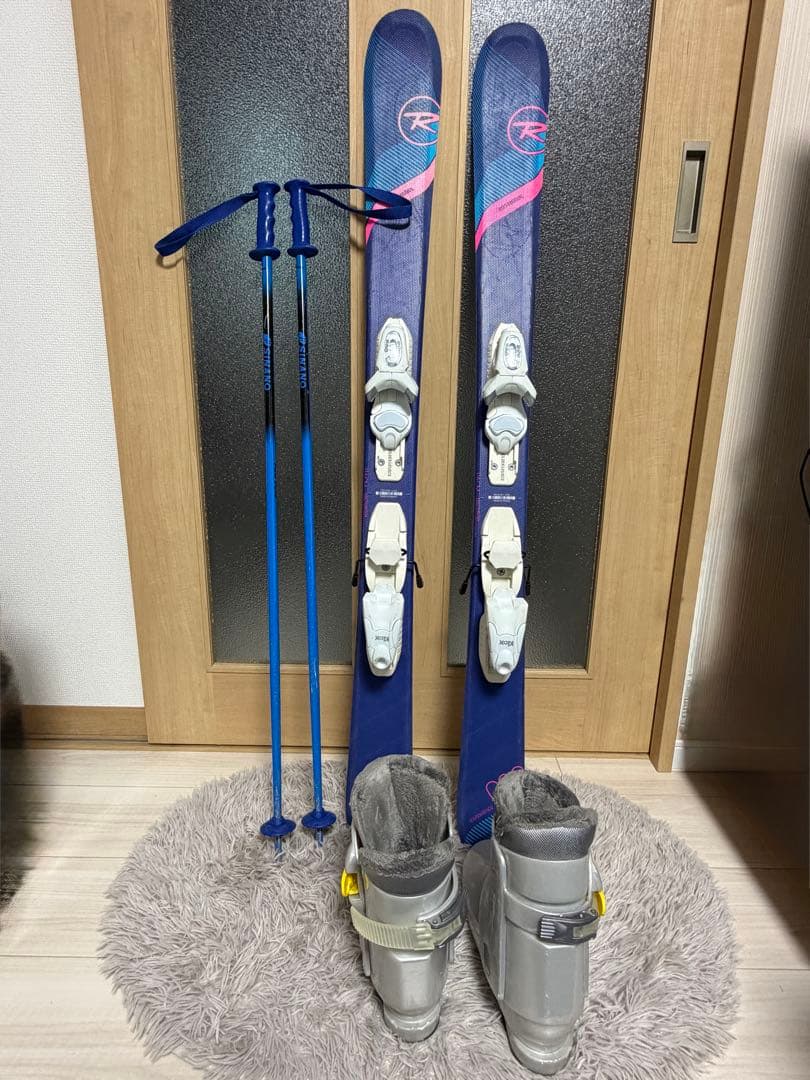 ROSSIGNOL ジュニアスキー４点セット スキー板•ビンディング/靴/金具