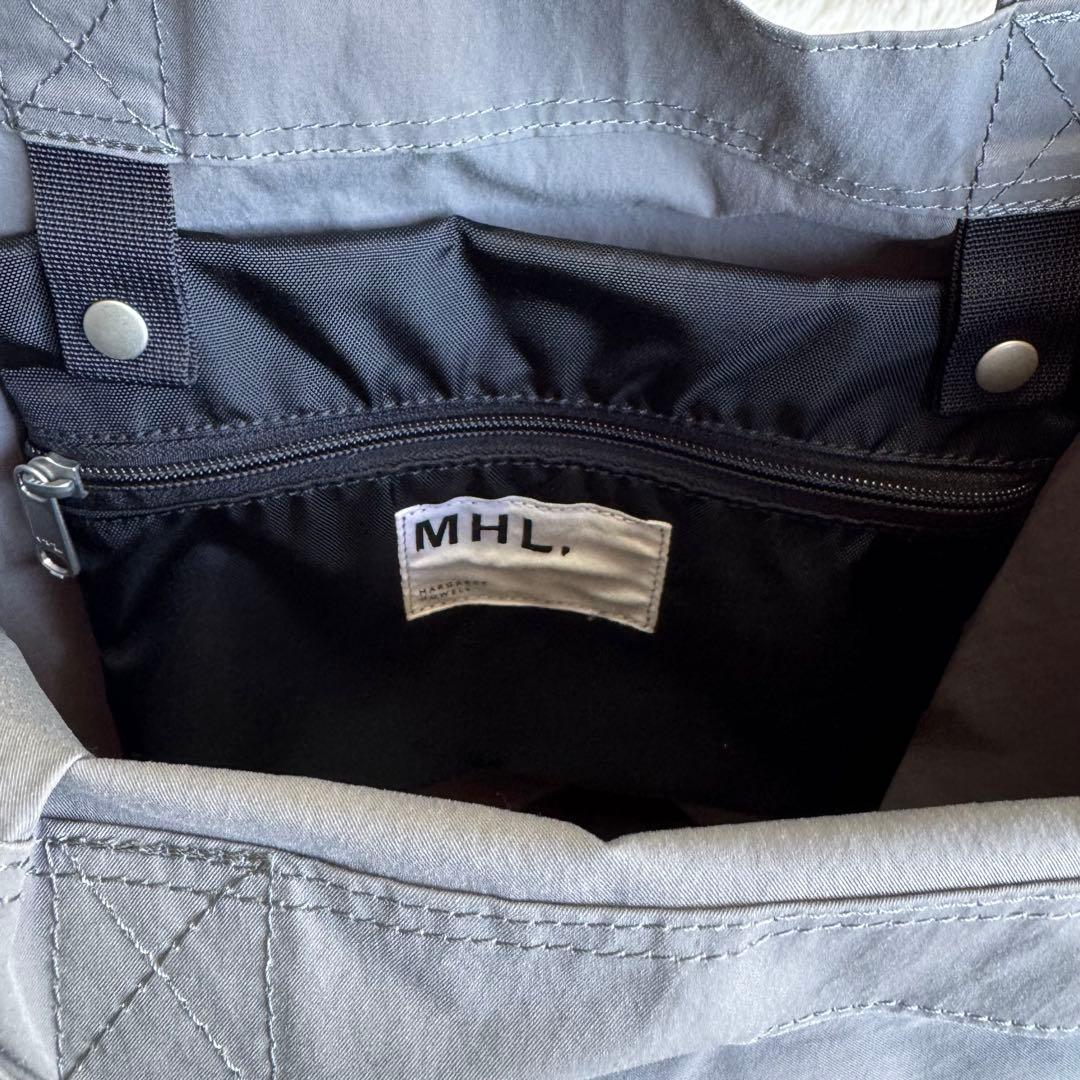 MHL PROOFED HIGHCOUNT TWILL TOTE グレー A4可