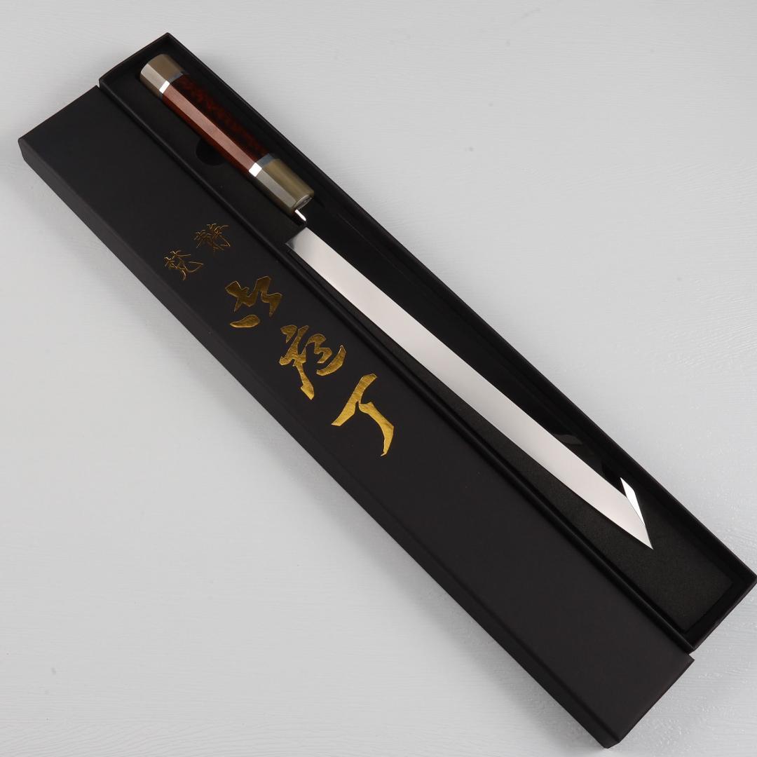 梵静刃物 切付包丁刺身包丁 尺寸 ウルトラ鏡面仕上げ スネークウッド白水牛八角柄