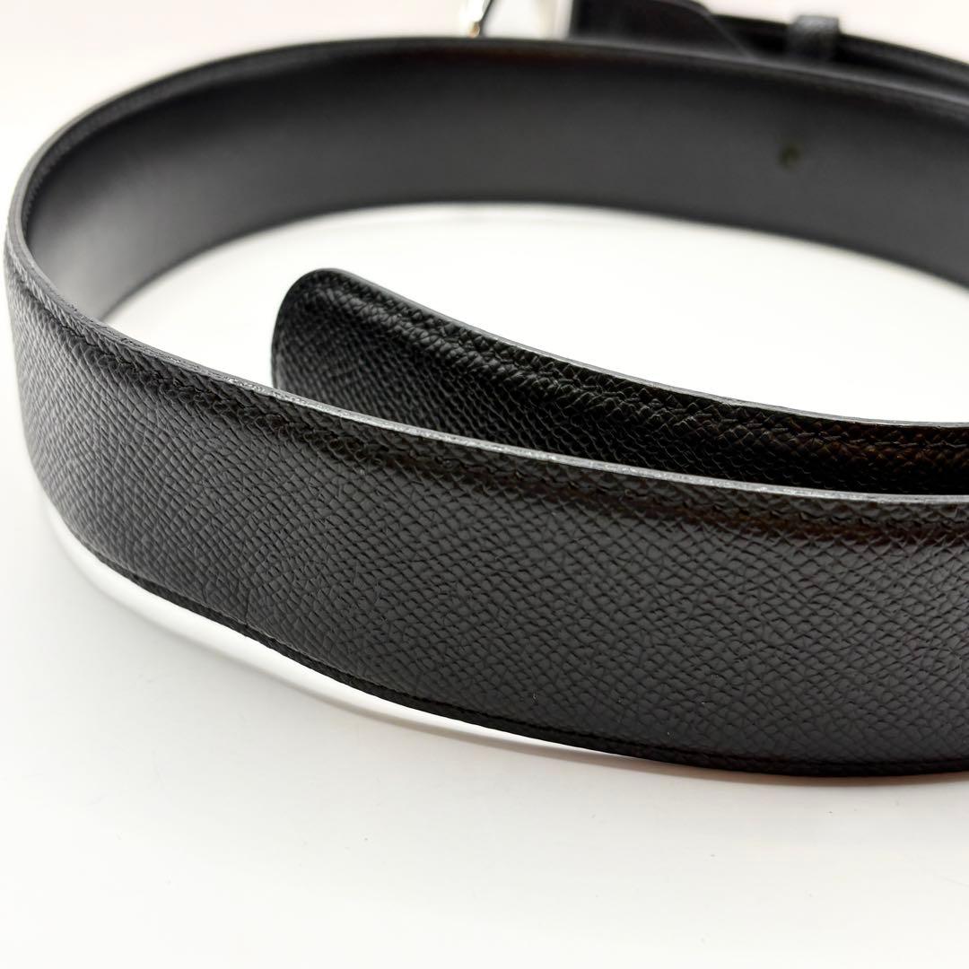 ブルガリ ベルト 黒 ロゴリング シルバー　メンズ レディース