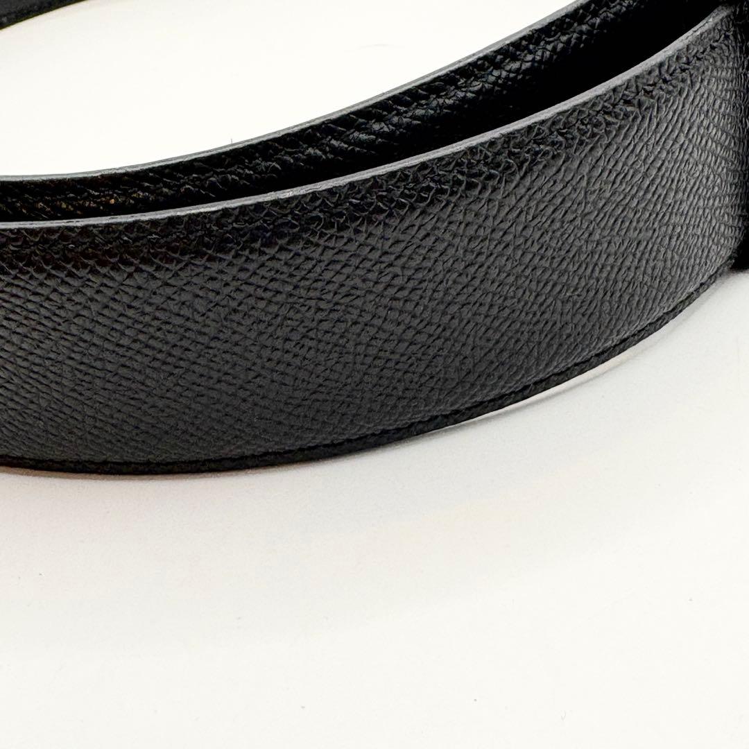 ブルガリ ベルト 黒 ロゴリング シルバー　メンズ レディース