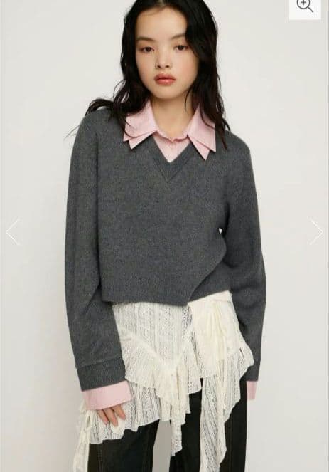 新品未使用タグ付☆SLY LAYERED LIKE CROP KNIT トップス