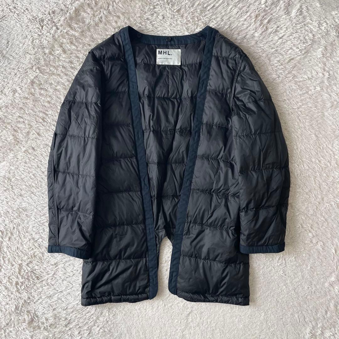 エムエイチエル MHL ダウンライナー付きステンカラーコート L 紺