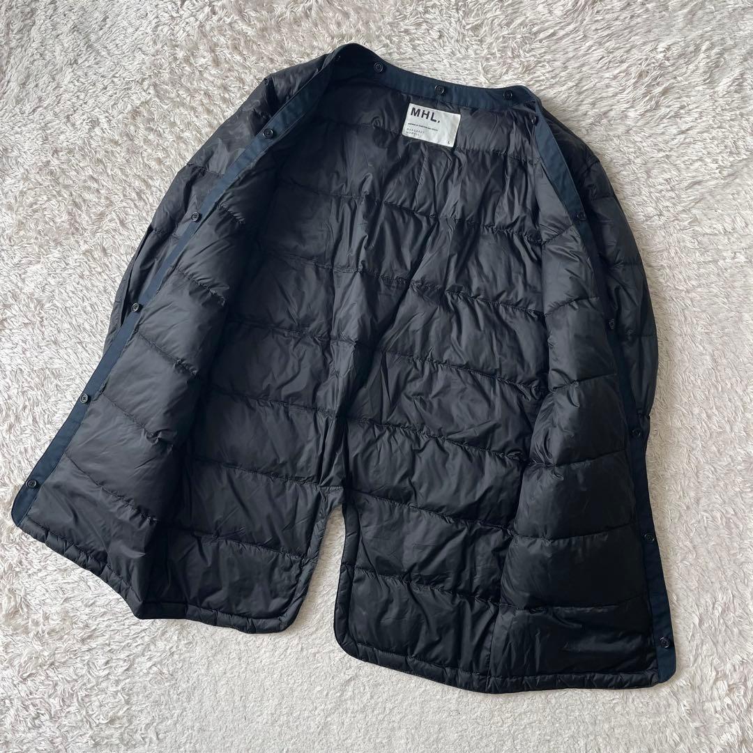 エムエイチエル MHL ダウンライナー付きステンカラーコート L 紺