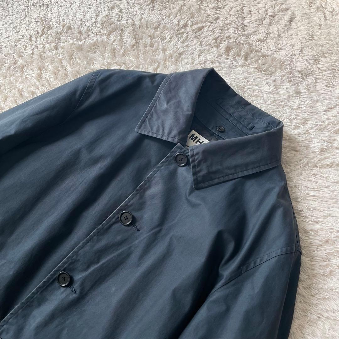 エムエイチエル MHL ダウンライナー付きステンカラーコート L 紺