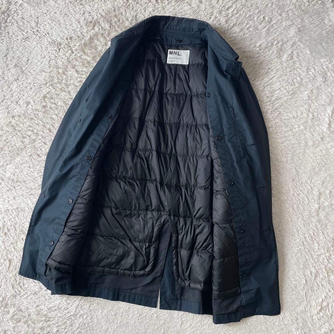 エムエイチエル MHL ダウンライナー付きステンカラーコート L 紺