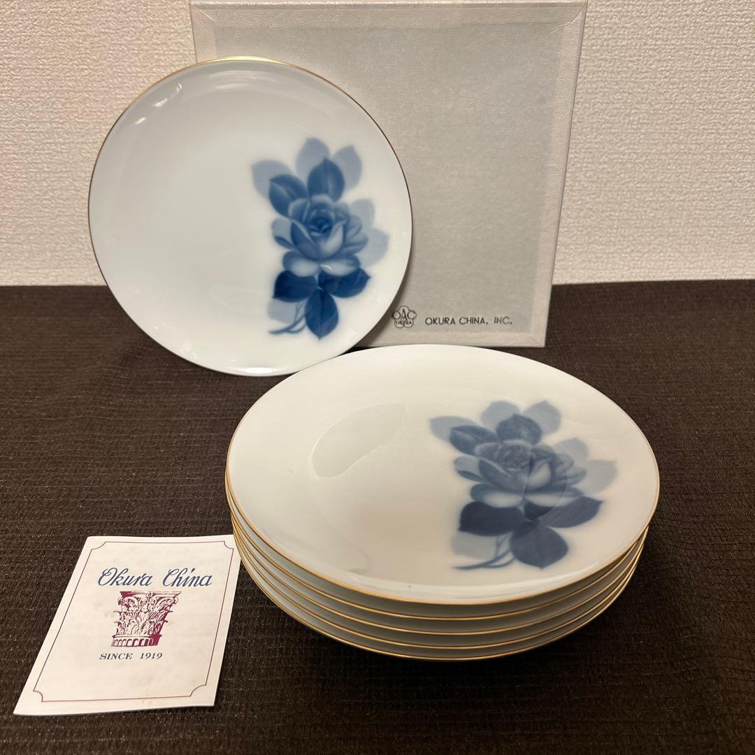 大倉陶園　ブルーローズ　デザートプレート　19.5cm 新品未使用