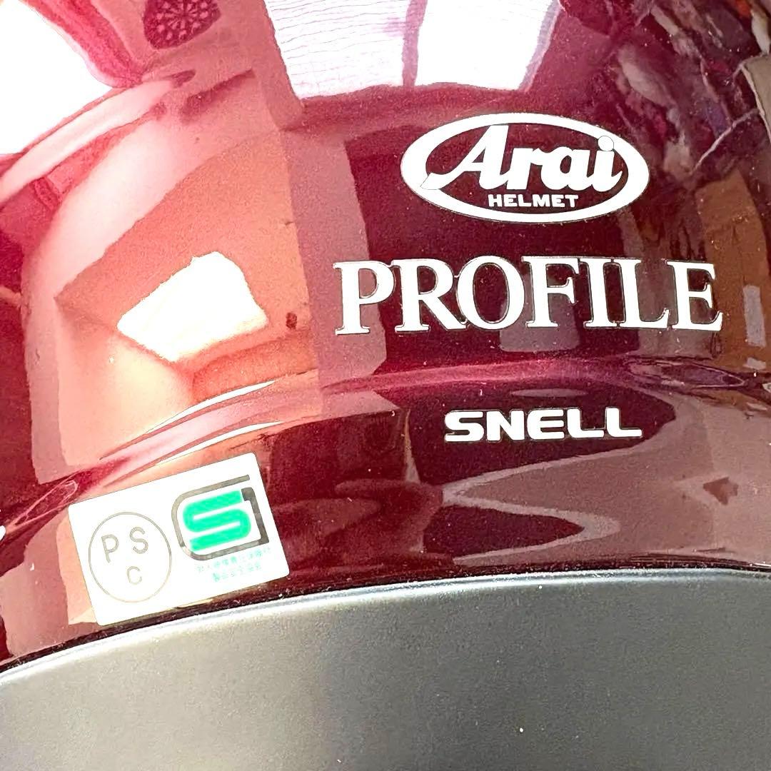 Arai フルフェイスヘルメット プロファイル　ボルドーレッド　ミラーシールド付