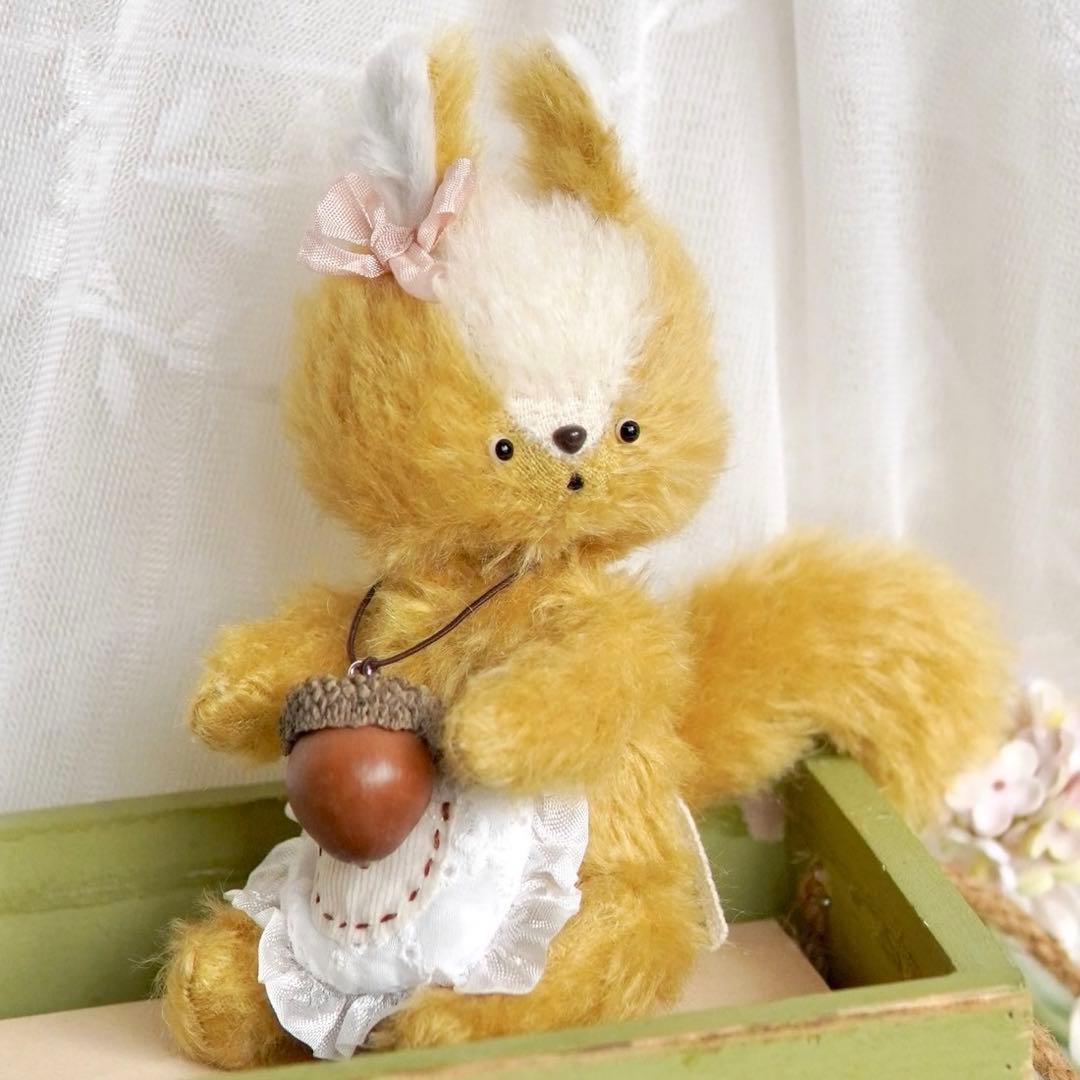 キュートなリスベイビー ぬいぐるみ アーティストベア 海外作家様 ハンドメイド