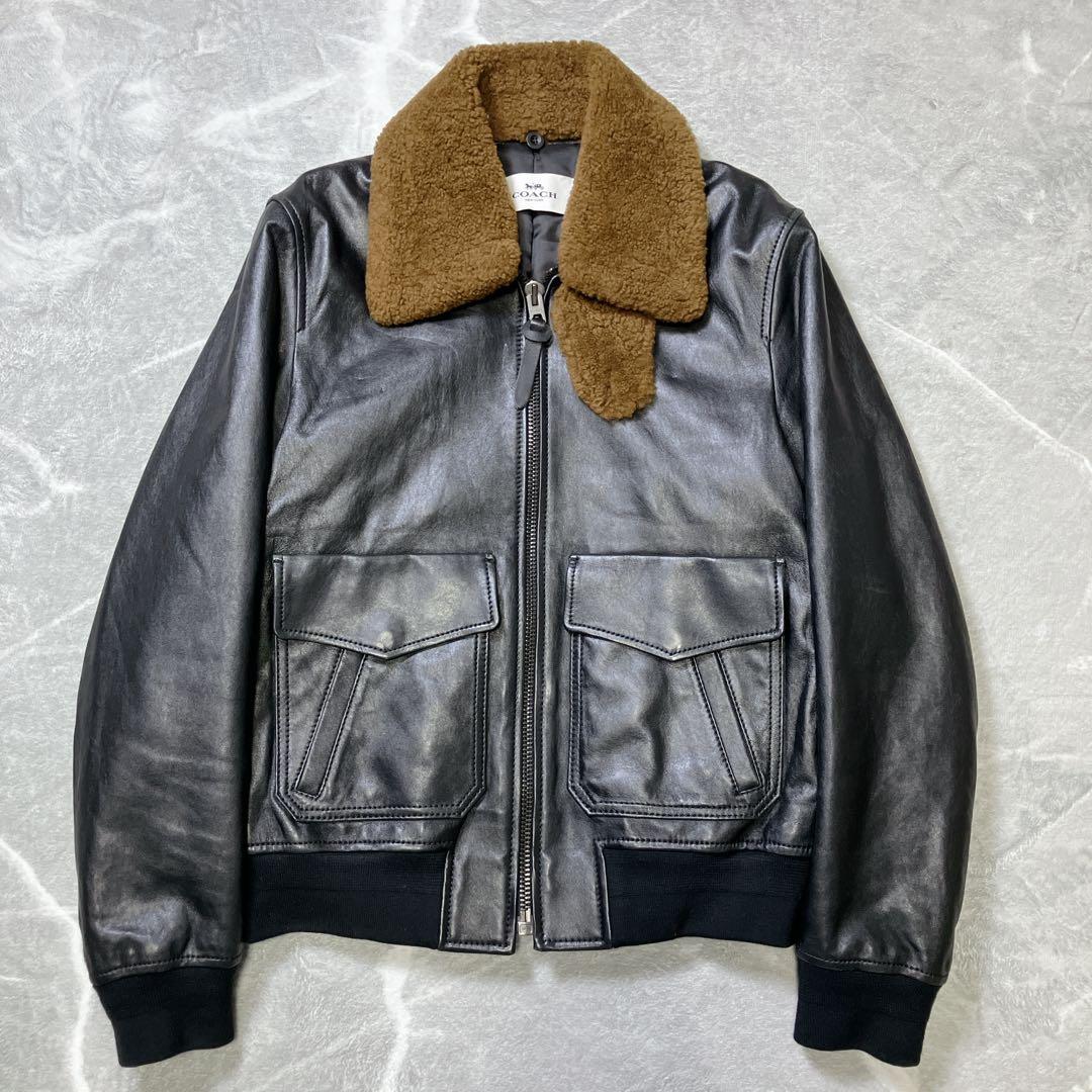 【極美品】COACH G-1 フライトジャケット 襟ボア ラムレザー 短丈 S