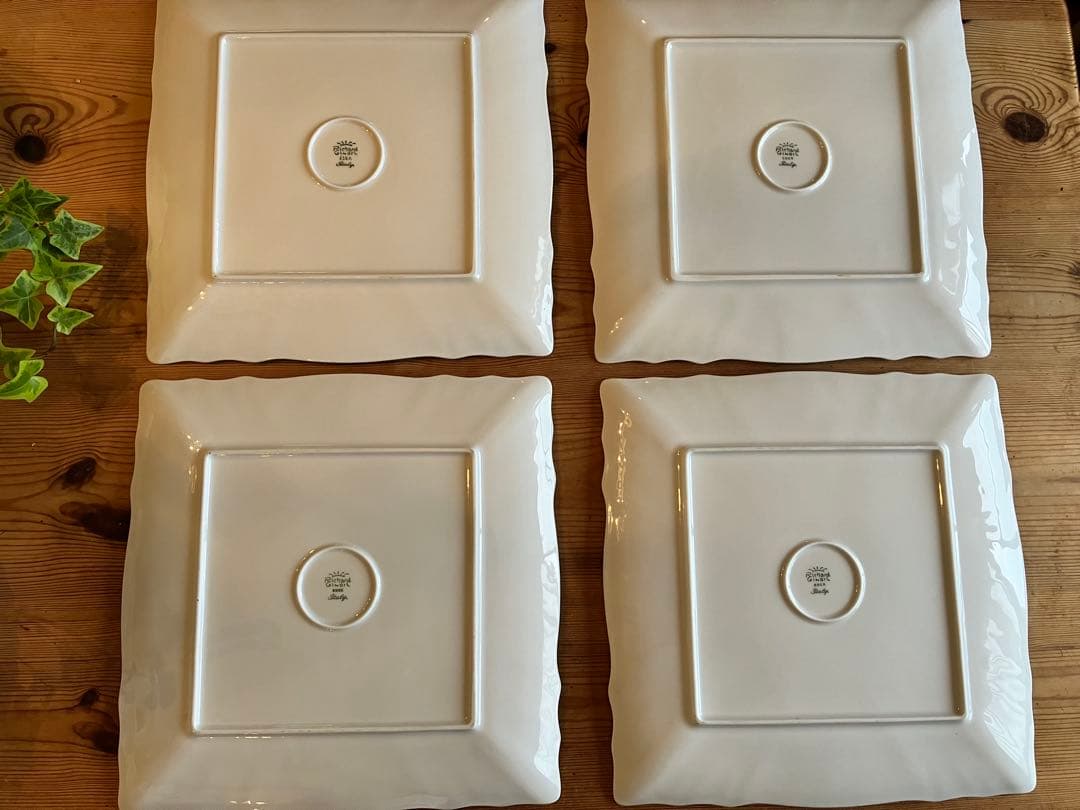 ジノリ　ベッキオホワイト　27.5スクエアプレート×4