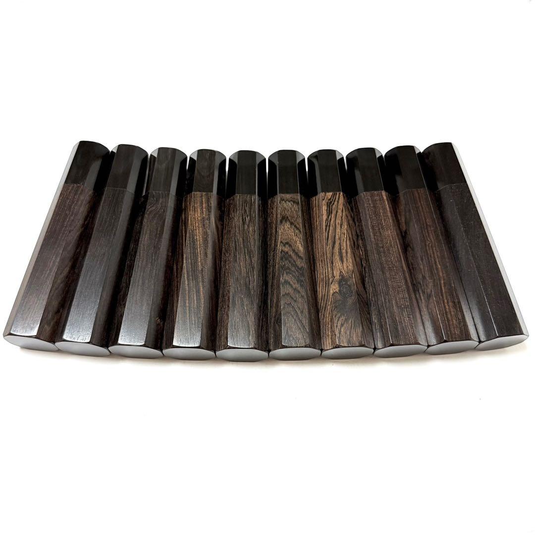 10本セット 黒水牛角 出刃6寸 手作り 包丁の柄 出刃180 黒檀八角柄